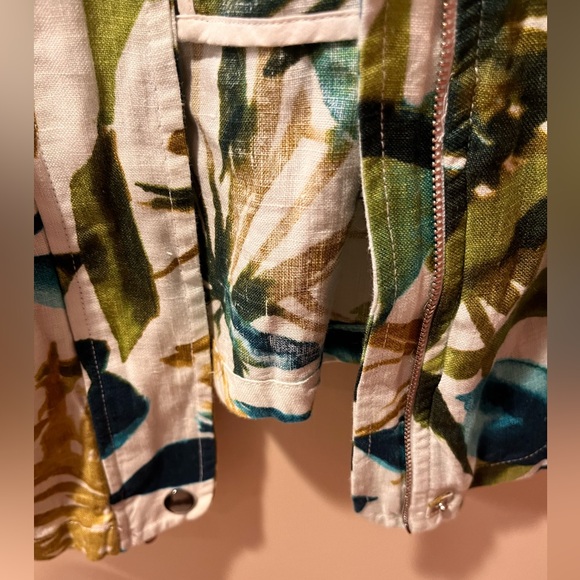 Chico’s Linen Collar Printed 3/4 sleeve Jacket Multi Size 3 - Picture 10 of 16